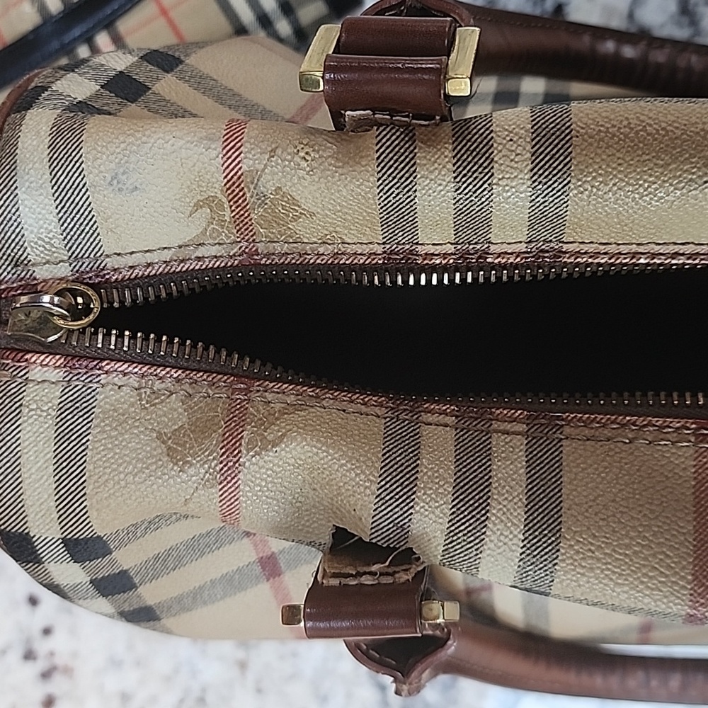 Burberry Beige and Brown Checkered Handbag - Picture 6 of 7